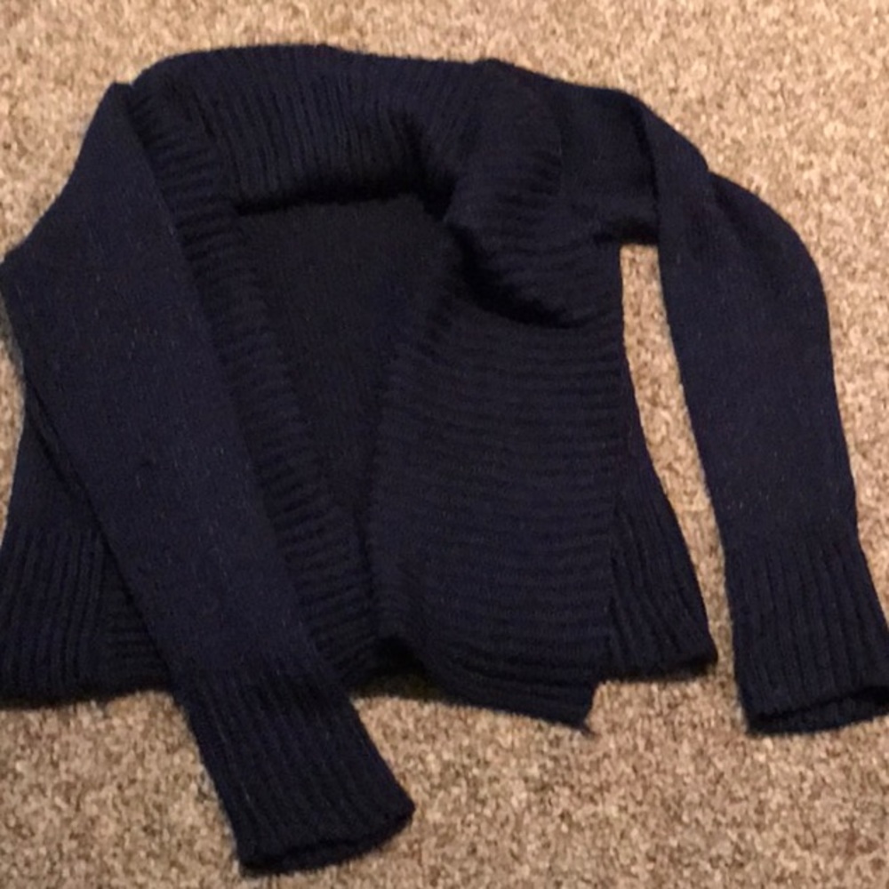 INC cowl neck sweater wrap Navy M